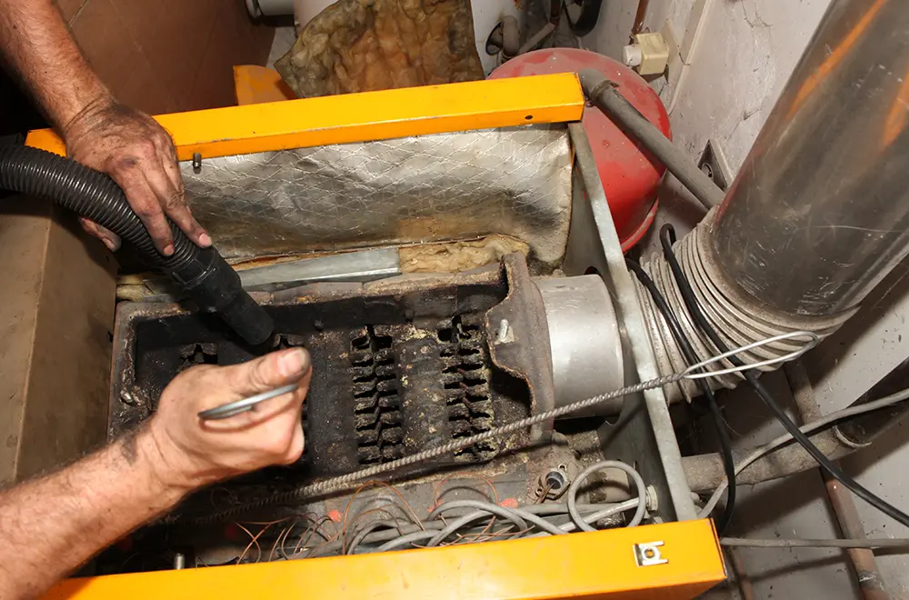 Entretien et nettoyage du foyer d'une chaudière